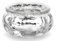 4 Windlichter Nizza silber 6 x 3cm