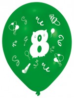 8 Verrückte Zahlenballons 8.Geburtstag Bunt