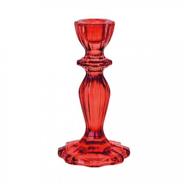 Kerzenständer aus Glas rot 16cm