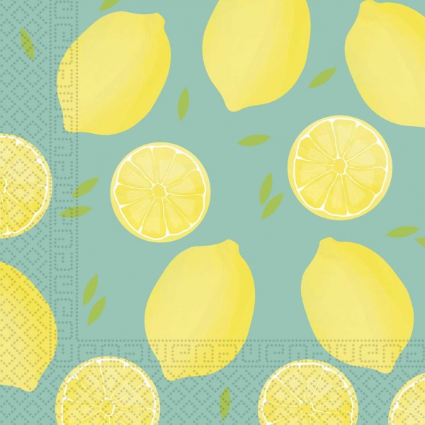 20 Fresh Lemon Serviette 33cm