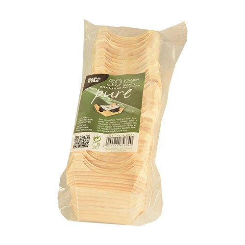 50 Holz Fingerfood Schalen eckig 6 x 6cm 3