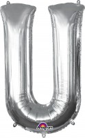 Folienballon Buchstabe U silber 83cm