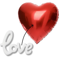 Vorschau: 3D Herzbeben Folienballon 56cm