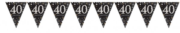 Golden 40th Birthday Wimpelkette 4m 2