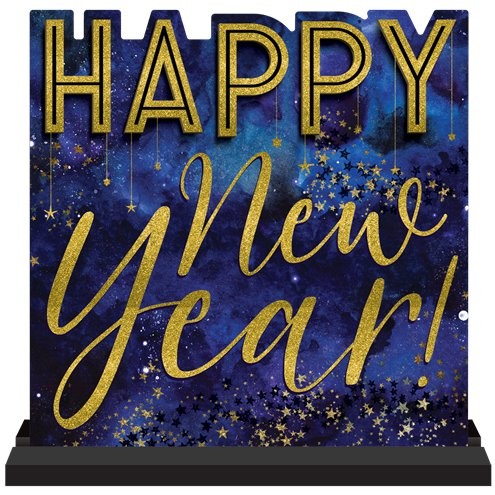 Shining New Year Holz Schild 28cm