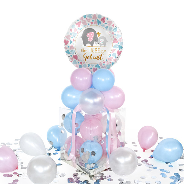 Balloha Geschenkbox DIY Baby Loving Elephants XL