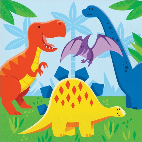 16 Dino Kinder Servietten 33cm