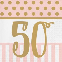 16 Lovely 50th Birthday Servietten 33cm
