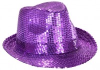 Disco Glamour Paillettenhut In Lila