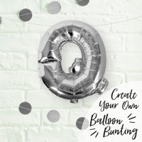 Vorschau: Silberner Q Buchstaben Folienballon 40cm