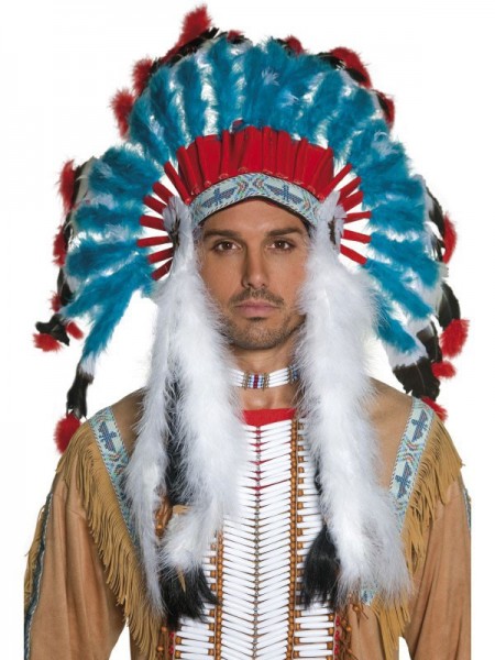 Imposanter Indianer Häuptling Federkopfschmuck