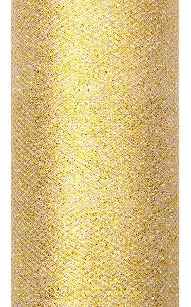 Glitzer Tüll Estelle gold 9m x 15cm 1