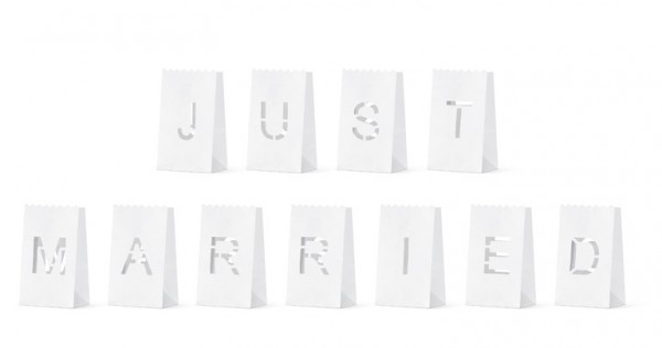 11 Just Married Windlichter 11,5 x 19cm 2