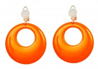 Retro Ohrringe In Neon-Orange