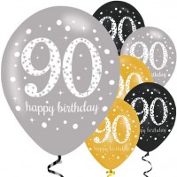90. Geburtstag 6 Latexballons 28cm