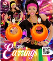 Vorschau: Retro Ohrringe In Neon-Orange