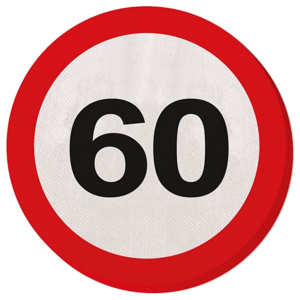 20 Verkehrsschild 60 Servietten 33cm
