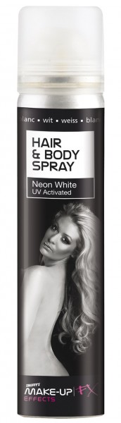 Weißes Neon Farbspray für Haare & Körper 75ml
