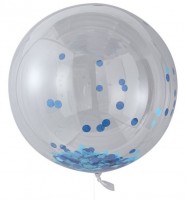 3 Hooray Konfettiballons blau 91cm