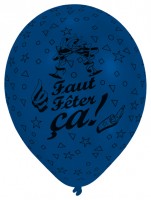 8 Luftballons Faut Fêter ça Komplettdruck