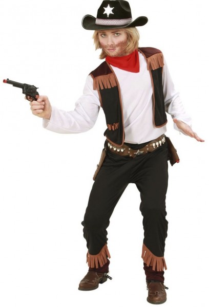 Schwarzes Fransen Western Kinderkostüm
