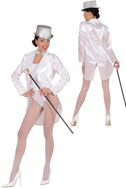 Weißer Damen Frack Satin