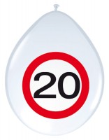 8 Verkehrsschild 20 Luftballons 30cm