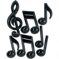 7 Musiknoten Dekofiguren 33cm
