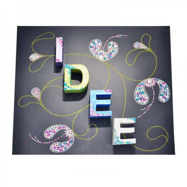 Buchstabe E aus Pappmaché 17,5cm 6