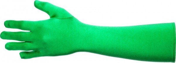 Grüne Satin Handschuhe 40 cm 4
