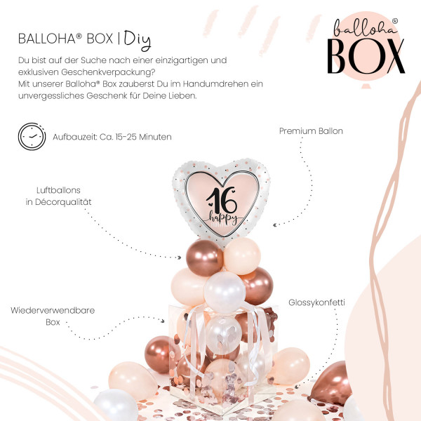 Balloha Geschenkbox DIY Happy 16 Heart XL 3