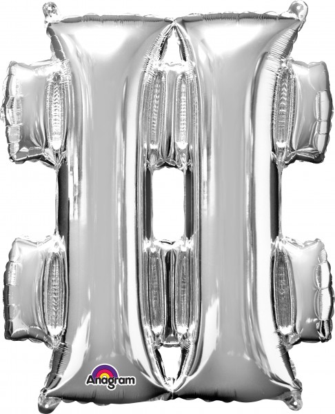 Folienballon Symbol # silber 83cm