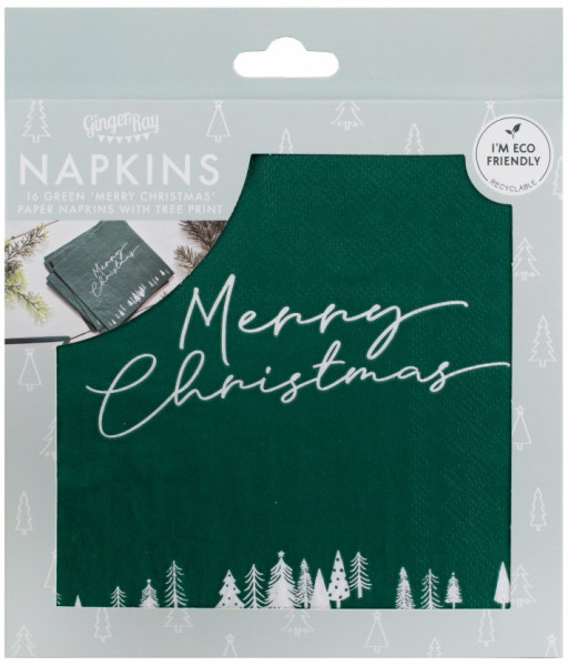 16 Eco Merry Christmas Servietten 3