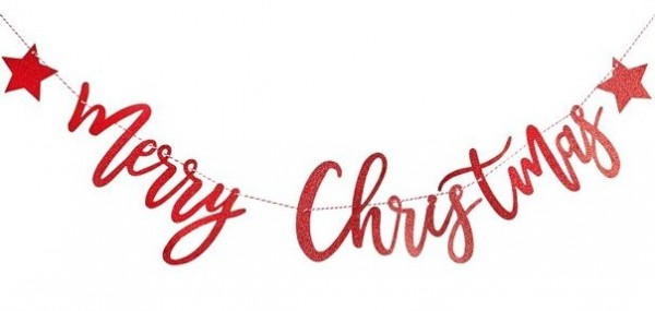 Merry Christmas Girlande rot 2m