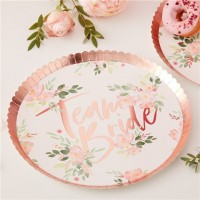8 Rosy Bride Pappteller 23cm