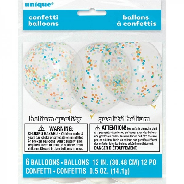 6 Konfetti Luftballons Celebration Bunt 2