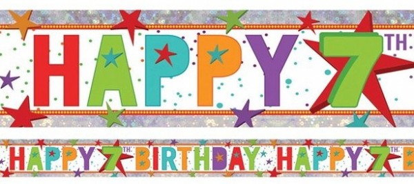 Holo 7th Birthday Banner 2,7m