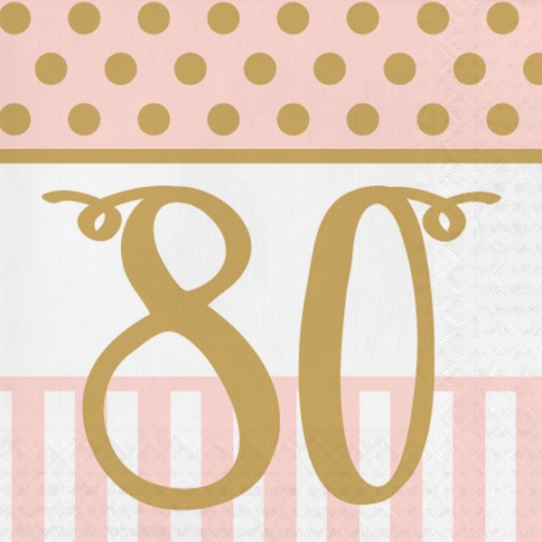 16 Lovely 80th Birthday Servietten 33cm