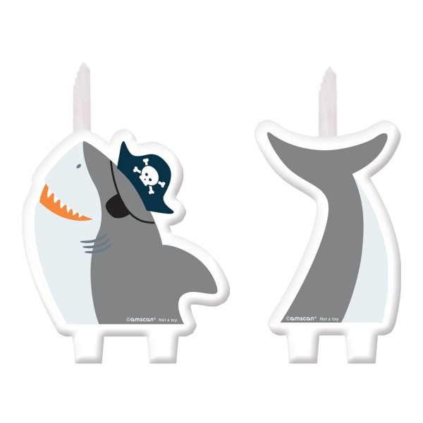 2 Meer Ahoi Haifisch Tortenkerzen
