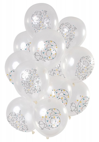 6.Geburtstag 12 Latexballons Origami