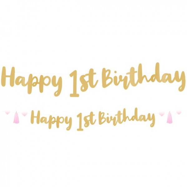 1. Geburtstag Tasselgirlande Ombre-Effekt 180cm