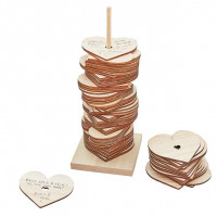 Best Day Holz Herzen Gästebuch 31cm