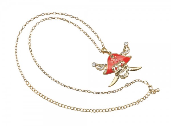 Totenschädel Piratenkette Gold