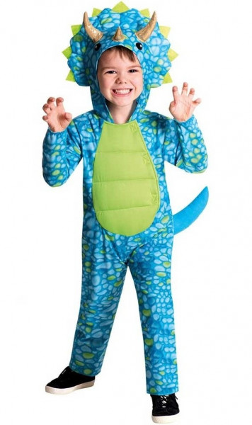 Blaues Triceratops Dinosaurier Jungenkostüm