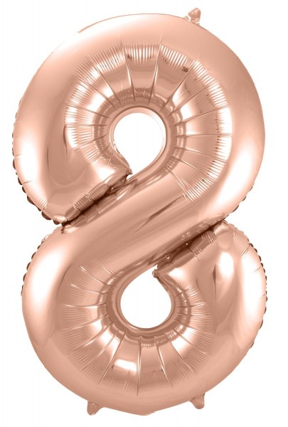 Folienballon Zahl 8 roségold 86cm