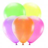 5 Neon Latexballons Partyfun 25cm