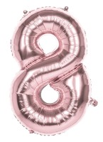 Roségoldener Zahl 8 Folienballon 86cm