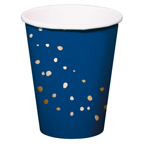8 Elegant Blue Pappbecher 350ml