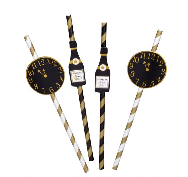 10 Happy New Year Strohhalme Elegance