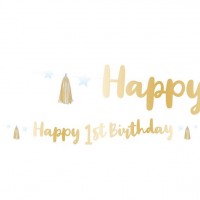Happy 1st Birthday Girlande Gold